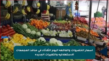 أسعار الخضروات والفاكهة اليوم الثلاثاء في منافذ المجمعات الاستهلاكية والتغيرات الجديدة